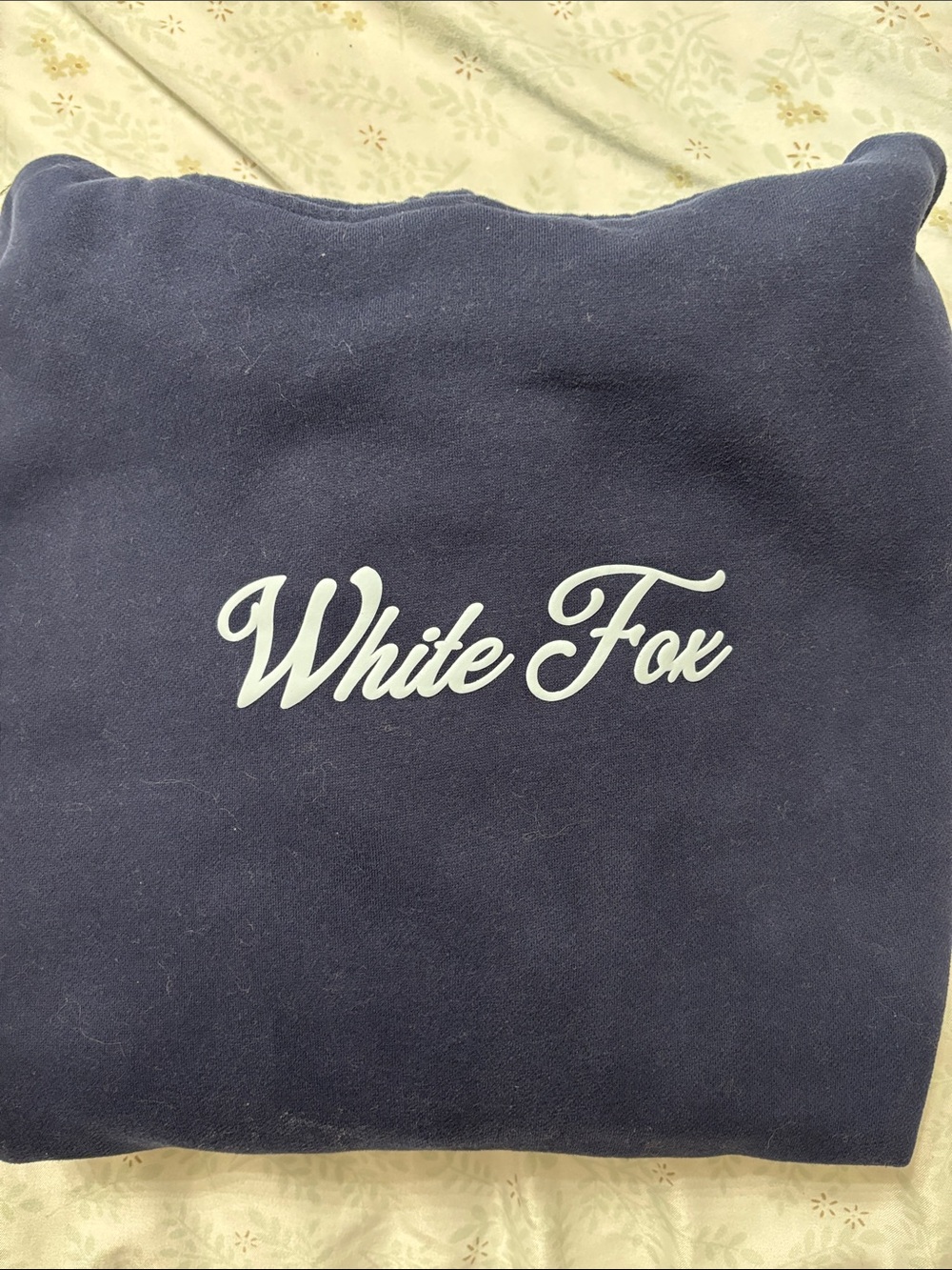 White Fox Navy Logo Sweatshirt and jogging pants set